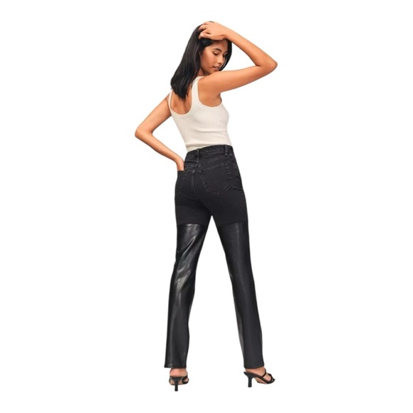 Abercrombie & Fitch Mixed Fabric 90s Straight Ultra High Rise Pants 26 Short - Picture 4 of 12